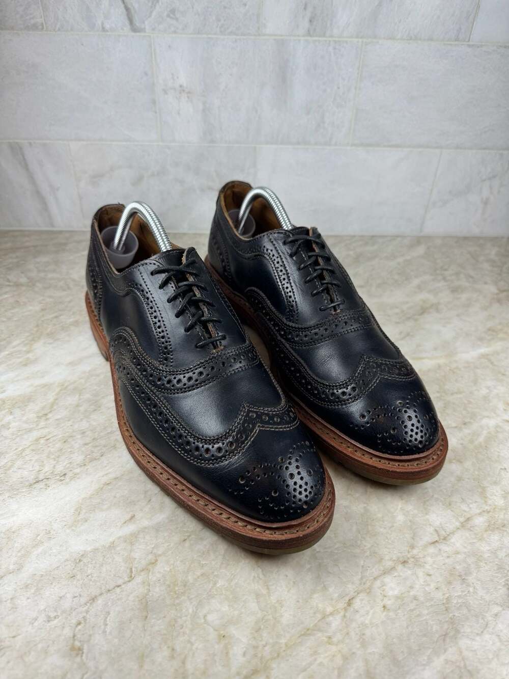Allen Edmonds McTavish Wingtip Oxford Black Leather Men’s Shoes Size 8.5 - Picture 2 of 16